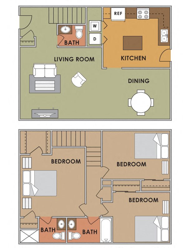 Floor Plans of Bellevue Towers in Tucson, AZ